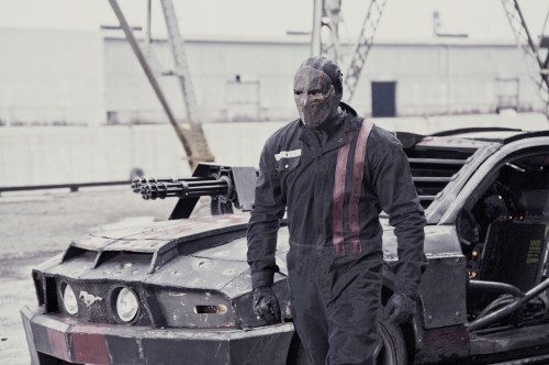 Jason Statham gets ready to ride in "Death Race."