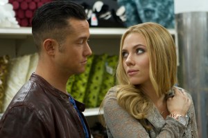 Joseph Gordon-Levitt, left, and Scarlett Johansson in a scene from “Don Jon.” Gordon-Levitt was the primary creative force, writing, directing and starring in the film. 